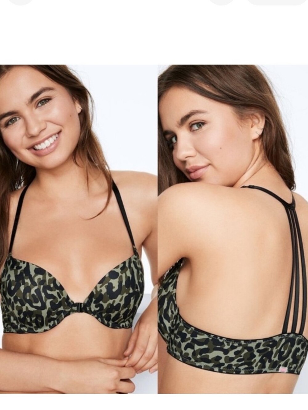 Victoria's Secret Everywhere Camo Strappy Push-Up Bra Size 36D